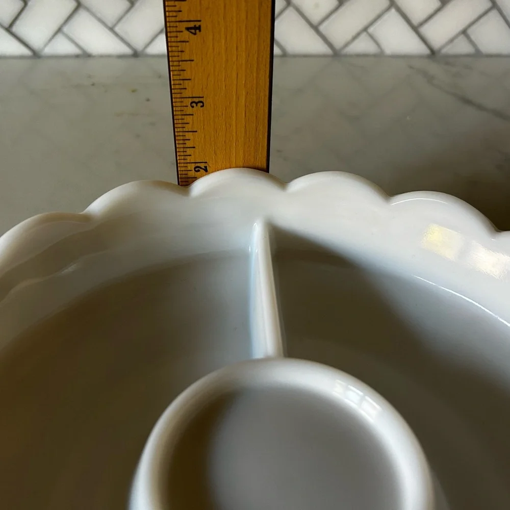 Anchor Hocking White Milk Glass Divided Serving Set